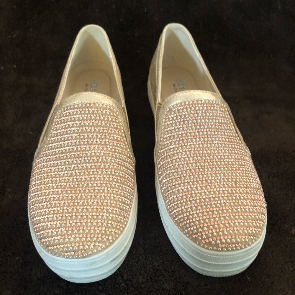 Cute rhinestone sketchers slip on